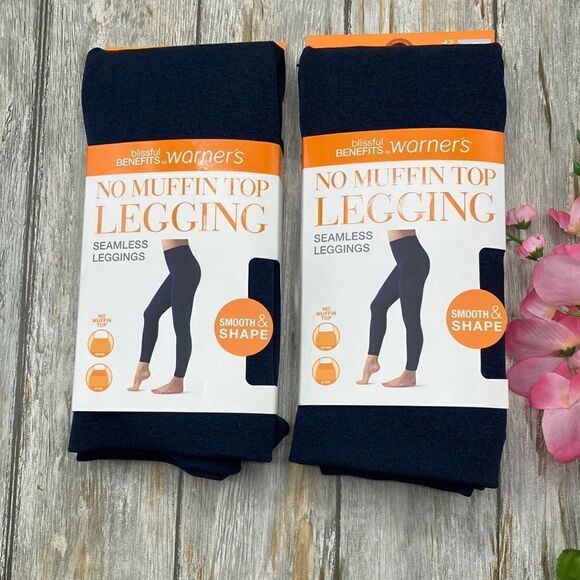 WOMEN’S NO MUFFIN Top Twill Seamless Shaping Leggings 2-Pack Size XS - Picture 1 of 7